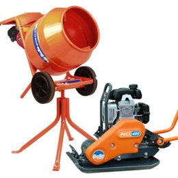 Cement Mixer & Vibrating Plate Package